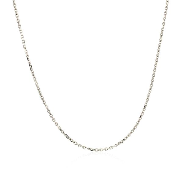 14k White Gold Diamond Cut Cable Link Chain 1.1mm