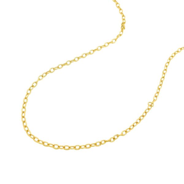 2.5mm 14k Yellow Gold Pendant Chain with Textured Links