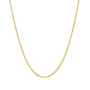 14k Yellow Gold Diamond Cut Cable Link Chain 1.4mm