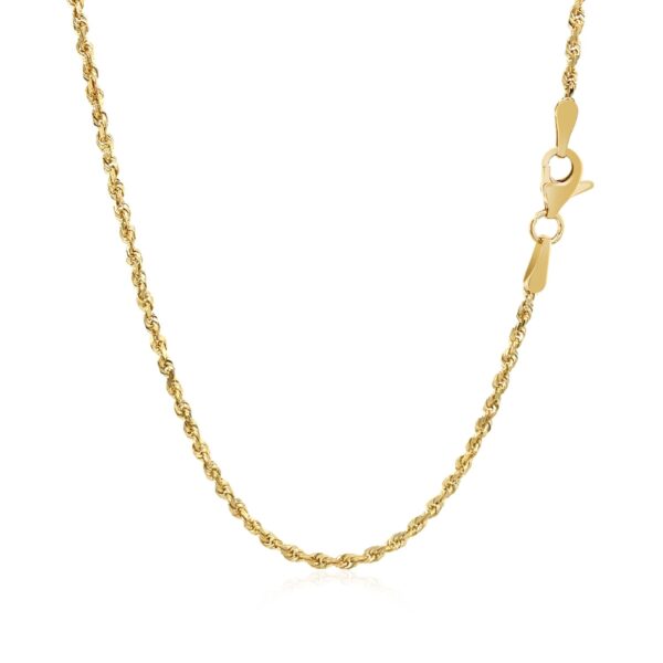 2.0mm 10k Yellow Gold Solid Diamond Cut Rope Chain