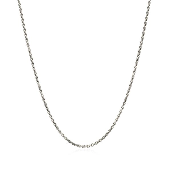 14k White Gold Diamond Cut Cable Link Chain 1.4mm