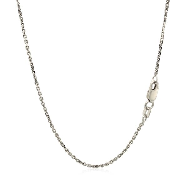 14k White Gold Diamond Cut Cable Link Chain 1.4mm