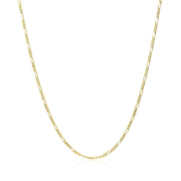 14k Yellow Gold Solid Figaro Chain 1.3mm