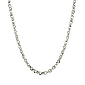 3.1mm 14k White Gold Diamond Cut Cable Link Chain
