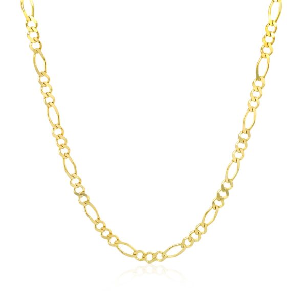 2.8mm 14k Yellow Gold Solid Figaro Chain