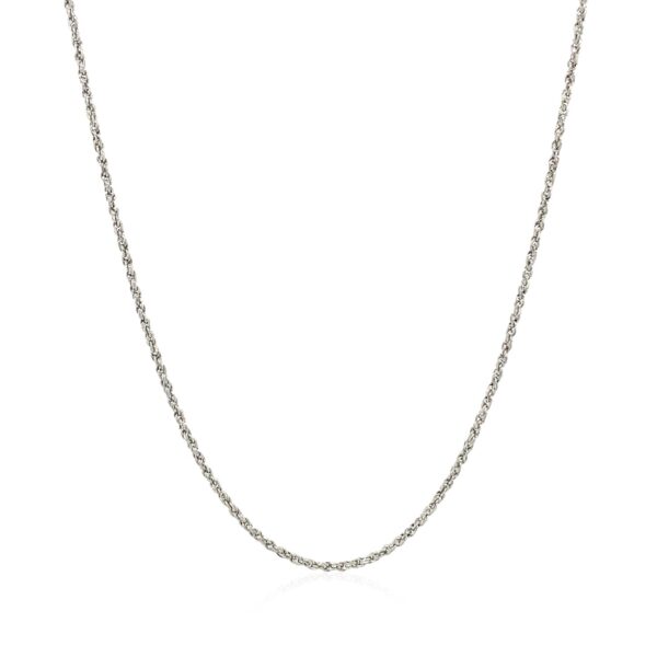 14k White Gold Adjustable Rope Chain 1.0mm