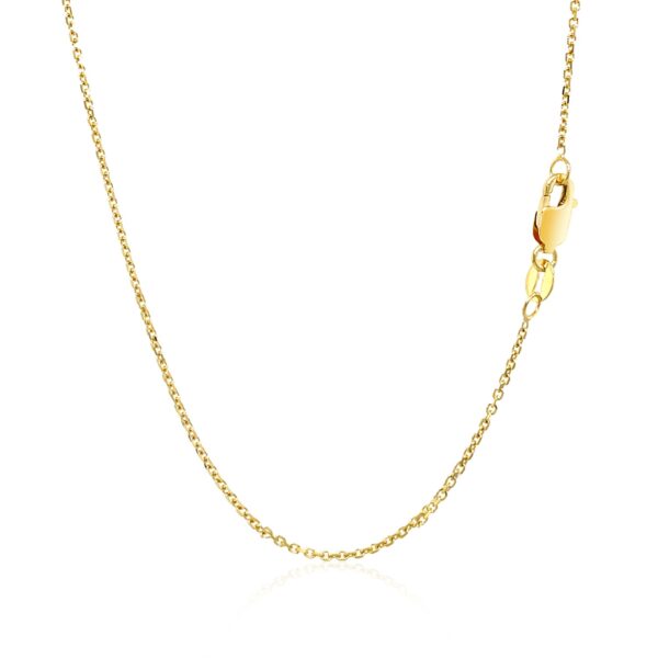 14k Yellow Gold Diamond Cut Cable Link Chain 1.1mm