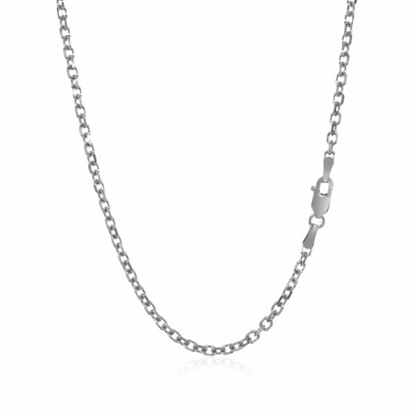 2.3mm 14k White Gold Diamond Cut Cable Link Chain