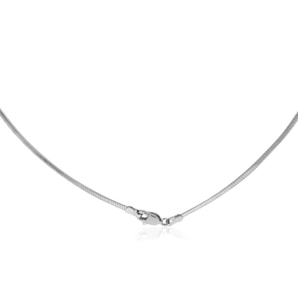 14k White Gold Classic Omega Style Chain (2 mm)