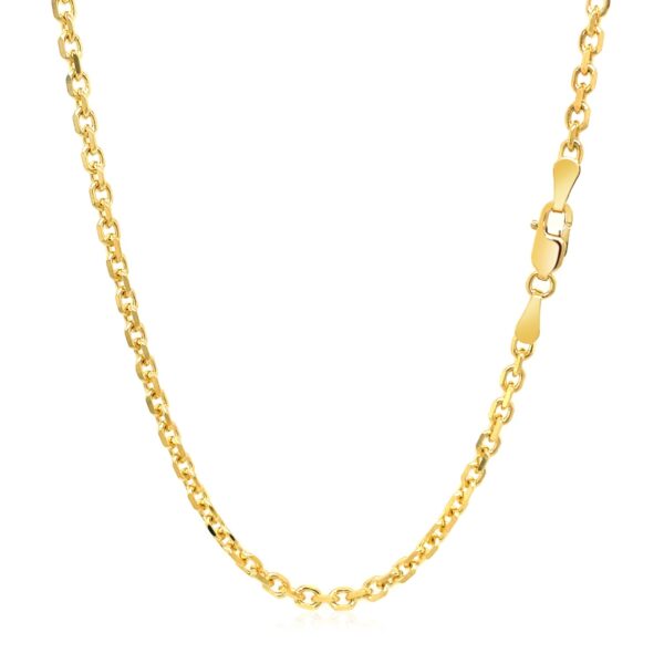 2.6mm 14k Yellow Gold Diamond Cut Cable Link Chain