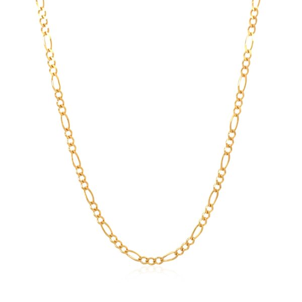 10k Yellow Gold Solid Figaro Chain 1.9mm