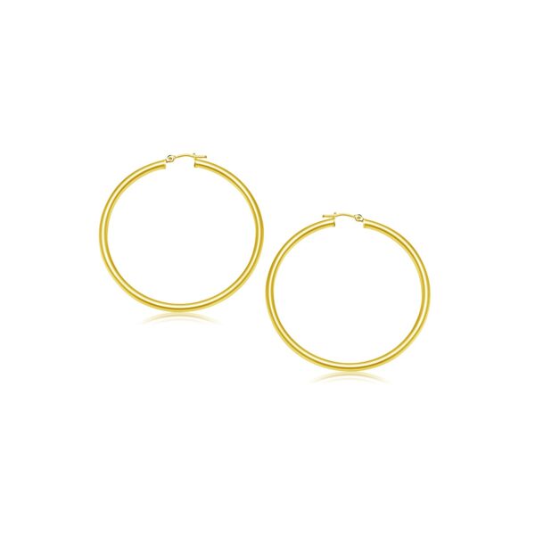 14k Yellow Gold Polished Hoop Earrings (2- mm)