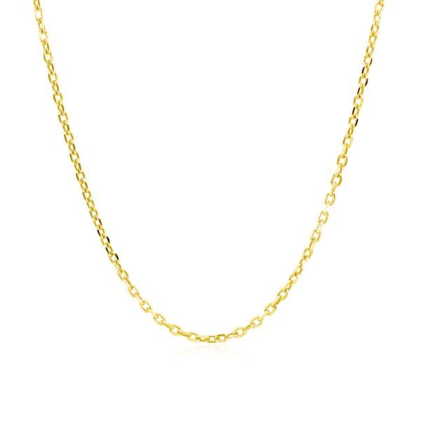 14k Yellow Gold Diamond Cut Cable Link Chain 1.5mm