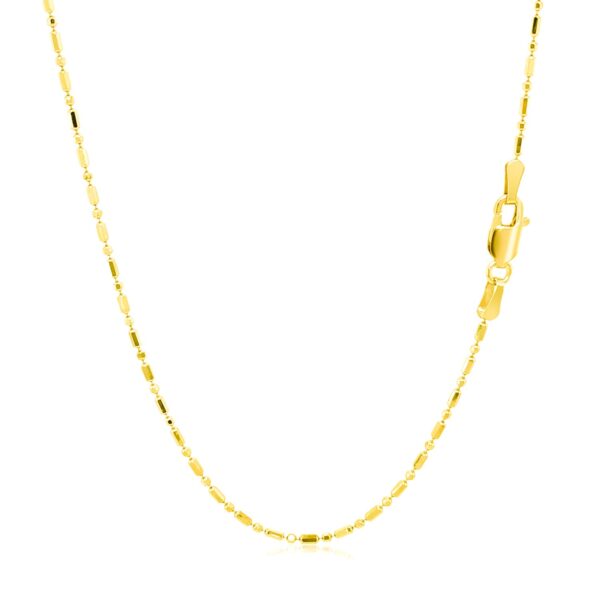 14k Yellow Gold Diamond-Cut Alternating Bead Chain 1.2mm