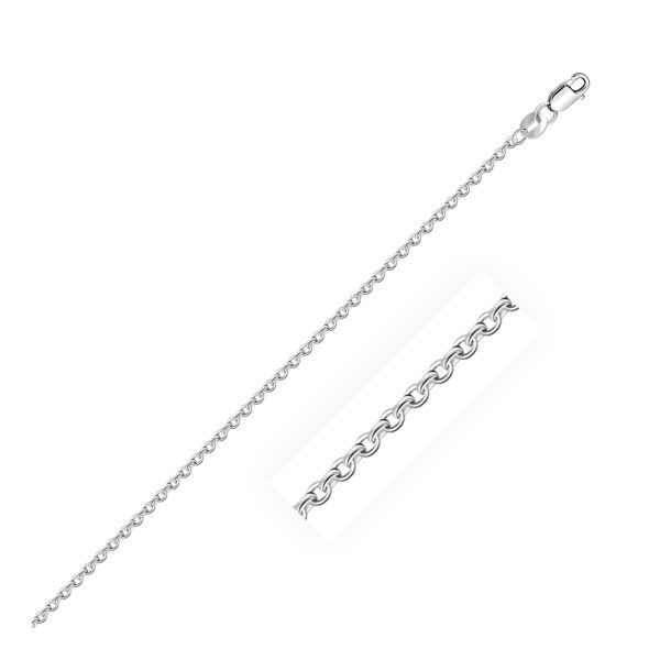 14k White Gold Diamond Cut Cable Link Chain 1.5mm