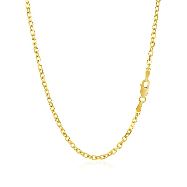 2.3mm 14k Yellow Gold Diamond Cut Cable Link Chain