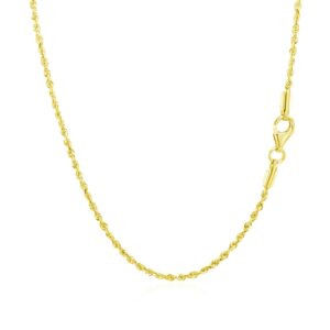 10k Yellow Gold Solid Diamond Cut Rope Chain 1.5mm