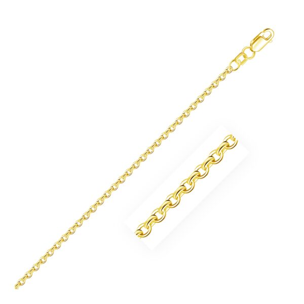 2.3mm 10k Yellow Gold Rolo Chain