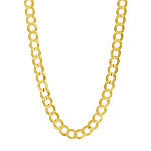 8.2mm 14k Yellow Gold Solid Curb Chain