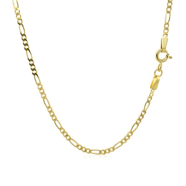 14k Yellow Gold Solid Figaro Chain 1.9mm