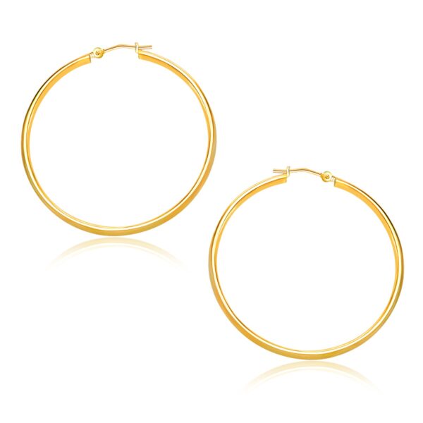 14k Yellow Gold Polished Hoop Earrings (30mm)