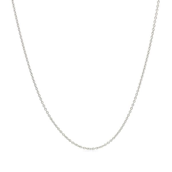 14k White Gold Oval Cable Link Chain 0.6mm