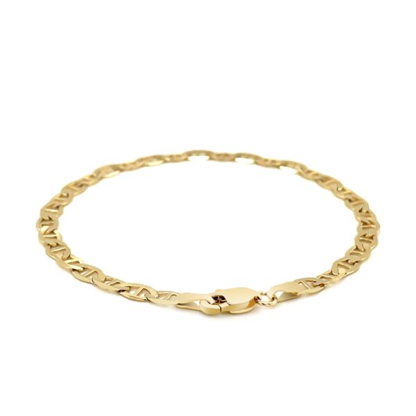 4.5mm 10k Yellow Gold Mariner Link Bracelet For Men and Women
