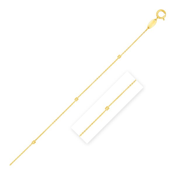 Bead Links Pendant Chain in 14k Yellow Gold (1.5mm)