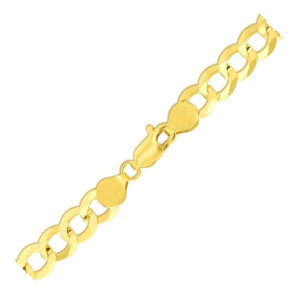 7.0mm 10k Yellow Gold Curb Link Bracelet For Men