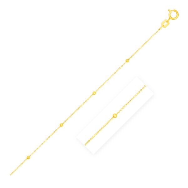 Bead Links Saturn Chain in 14k Yellow Gold (3.5mm)