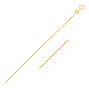 14k Yellow Gold Oval Cable Link Chain 0.85mm