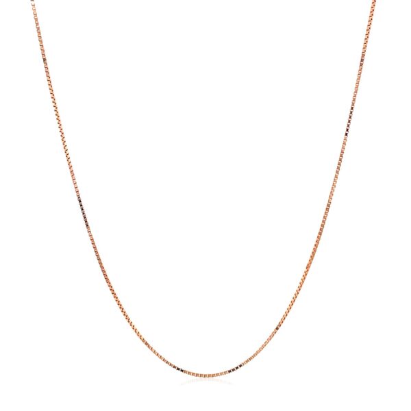 Double Extendable Box Chain in 14k Rose Gold (0.6mm)