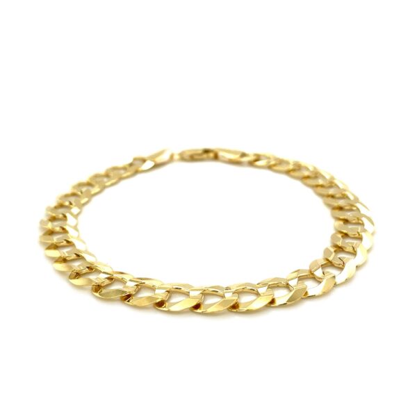 8.2mm 10k Yellow Gold Curb Bracelet For Men
