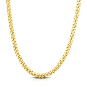 7.1mm 10k Yellow Gold Classic Miami Cuban Solid Chain