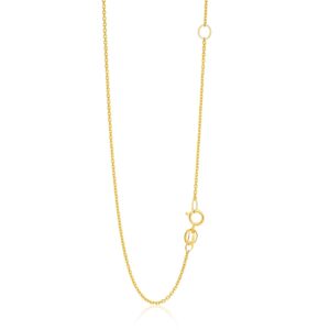 14k Yellow Gold Adjustable Cable Chain 1.1mm