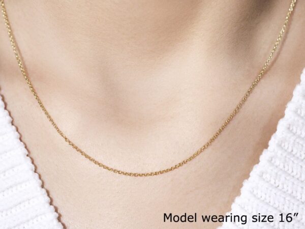 14k Yellow Gold Round Cable Link Chain 1.3mm