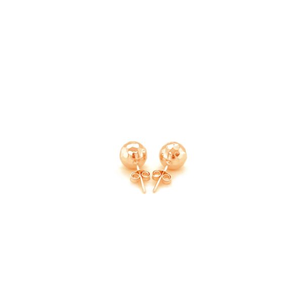 14k Rose Gold Ball Earrings with Faceted Texture