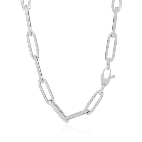 14K White Gold Wide Paperclip Chain (6.1mm)