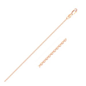 14k Rose Gold Diamond Cut Cable Link Chain 1.1mm