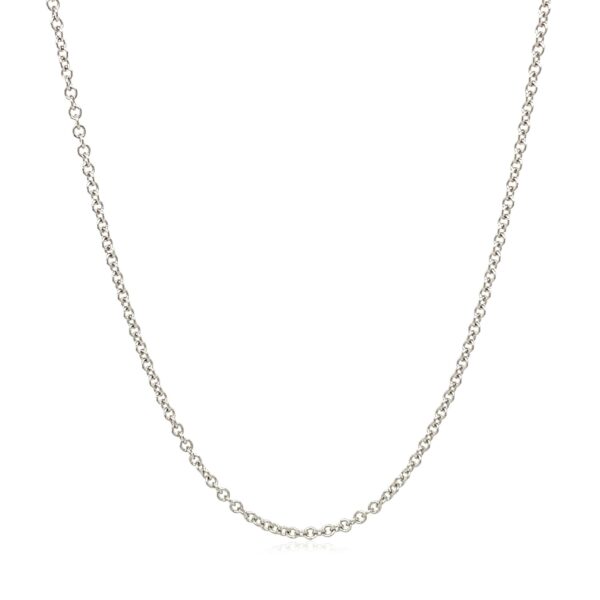 14k White Gold Round Cable Link Chain 1.9mm