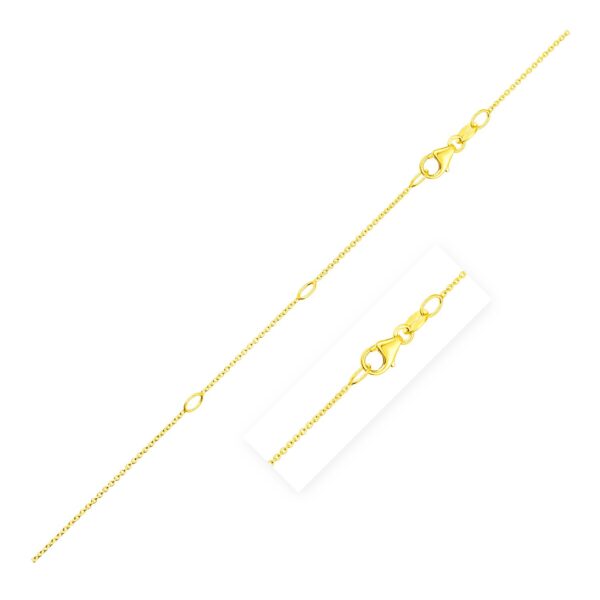 Double Extendable Cable Chain in 14k Yellow Gold (0.85mm)