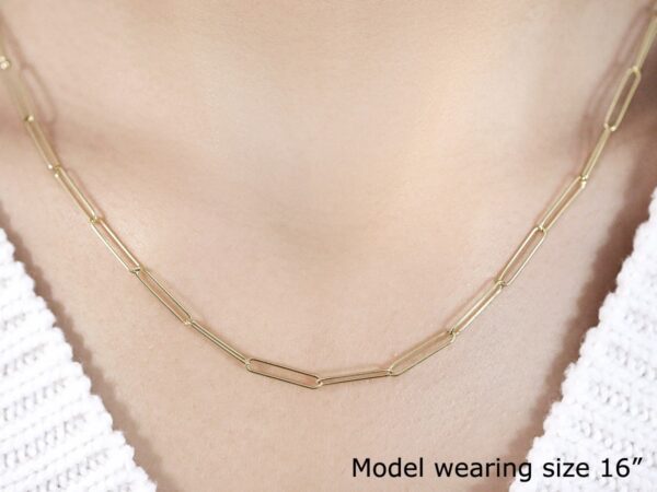 14k Yellow Gold Wire Paperclip Chain (2.7mm)