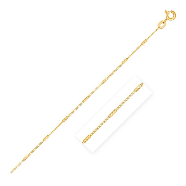 Bar Links Saturn Chain in 14k Yellow Gold (2.5mm)