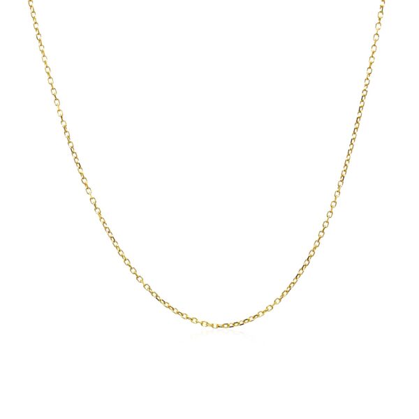 14k Yellow Gold Diamond Cut Cable Link Chain 0.8mm