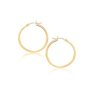 10k Yellow Gold Polished Hoop Earrings (40 mm)
