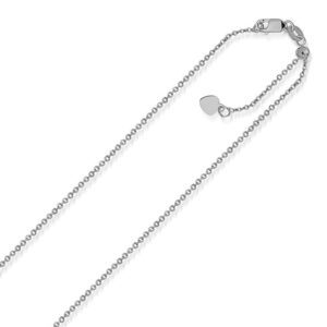 14k White Gold Singapore Style Adjustable Chain (1.1 mm)