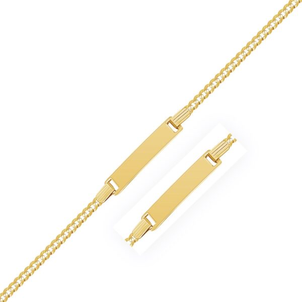14k Yellow Gold Curb Link Style Children's Bracelet