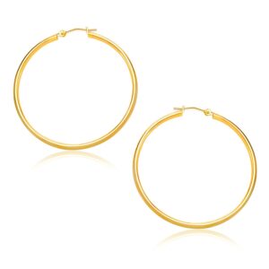 10k Yellow Gold Polished Hoop Earrings (30mm)