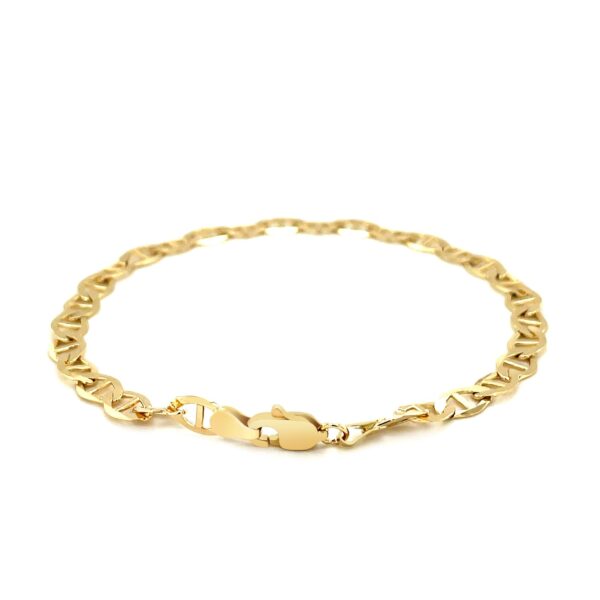 5.5mm 10k Yellow Gold Mariner Link Bracelet for Men and Women