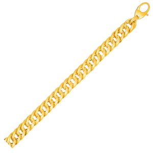 Cuban Link Bracelet in 14k Yellow Gold For Men and Women